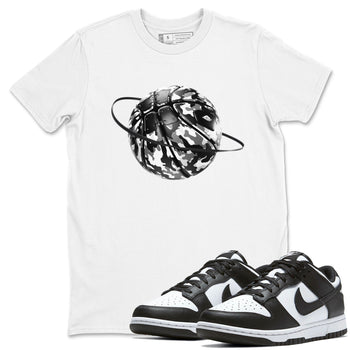 Dunk Panda shirt to match jordans Camo Basketball Planet sneaker tees Dunk Black & White SNRT Sneaker Release Tees unisex cotton White 1 crew neck shirt