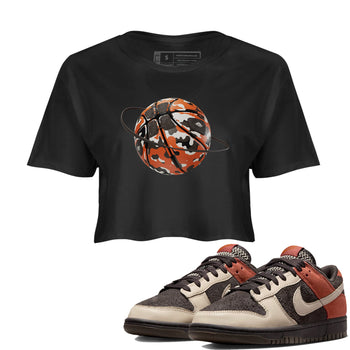 Dunk Red Panda shirt to match jordans Camo Basketball Planet sneaker tees Nike Dunk LowRed Panda SNRT Sneaker Release Tees Black 1 Crop T-Shirt