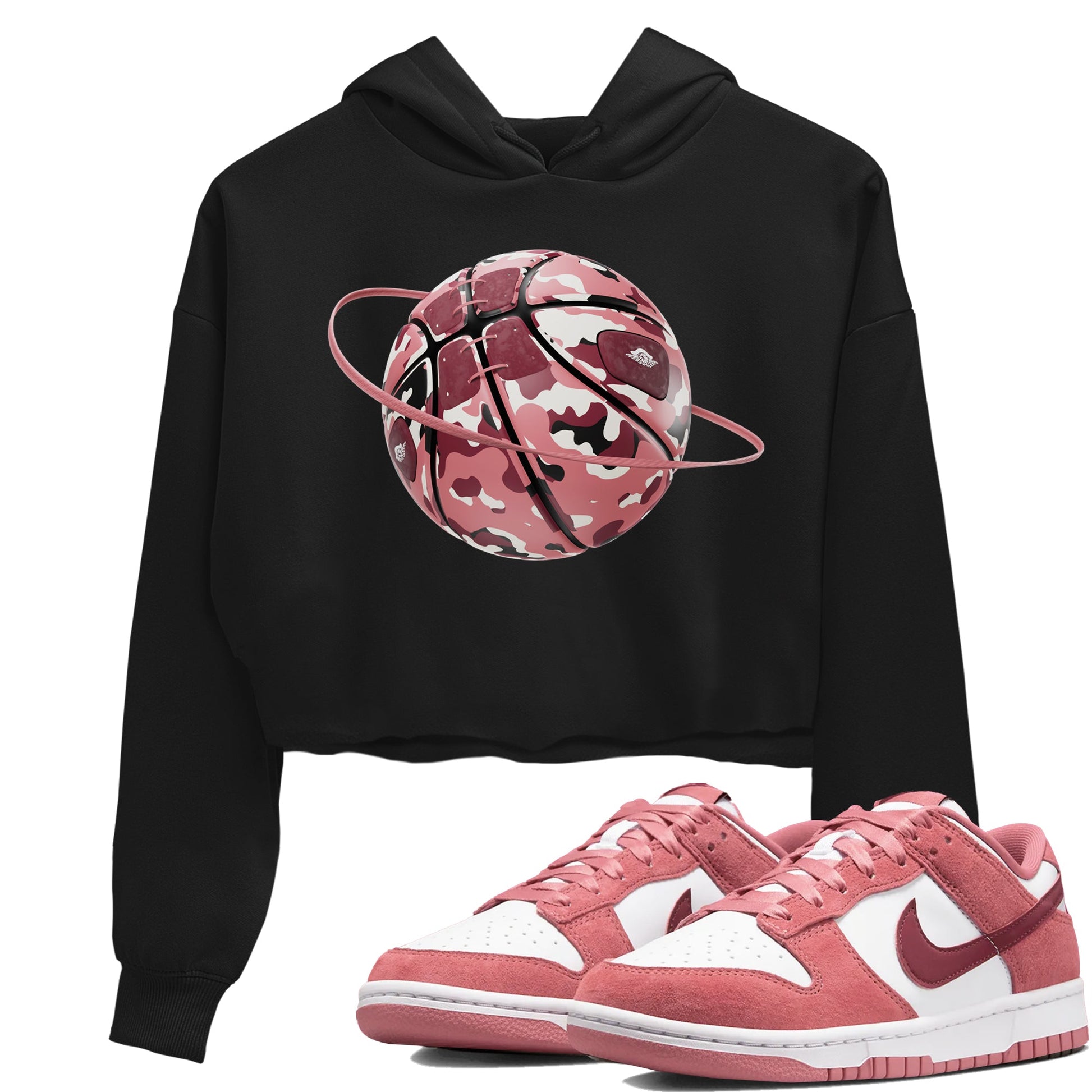 Dunk Valentines Day 2024 shirt to match jordans Camo Basketball Planet sneaker tees Dunk Happy Valentines Day 2024 SNRT Sneaker Release Tees Black 1 Crop T-Shirt