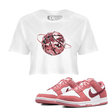 Dunk Valentines Day 2024 shirt to match jordans Camo Basketball Planet sneaker tees Dunk Happy Valentines Day 2024 SNRT Sneaker Release Tees White 1 Crop T-Shirt