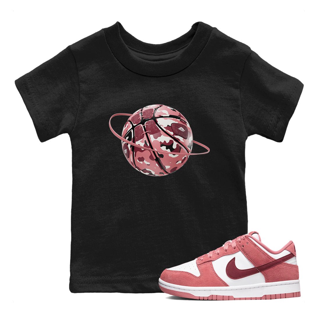 Dunk Valentines Day 2024 shirt to match jordans Camo Basketball Planet sneaker tees Dunk Happy Valentines Day 2024 SNRT Sneaker Release Tees Baby Toddler Black 1 T-Shirt