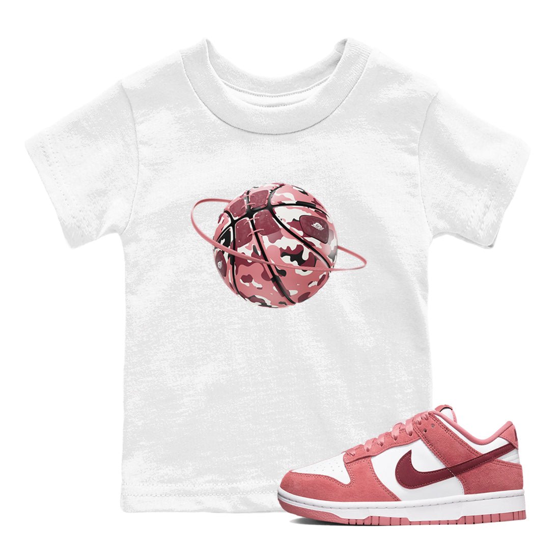 Dunk Valentines Day 2024 shirt to match jordans Camo Basketball Planet sneaker tees Dunk Happy Valentines Day 2024 SNRT Sneaker Release Tees Baby Toddler White 1 T-Shirt