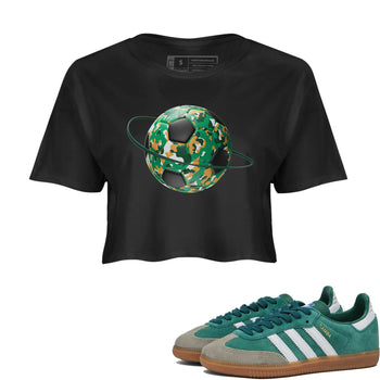 Samba Collegiate Green Gum shirt to match jordans Camo Soccerball Planet sneaker tees Adidas Green Gum SNRT Sneaker Release Tees Black 1 Crop T-Shirt