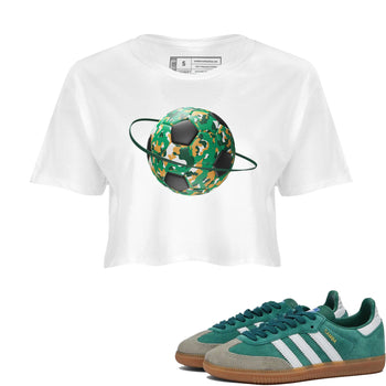 Samba Collegiate Green Gum shirt to match jordans Camo Soccerball Planet sneaker tees Adidas Green Gum SNRT Sneaker Release Tees White 1 Crop T-Shirt