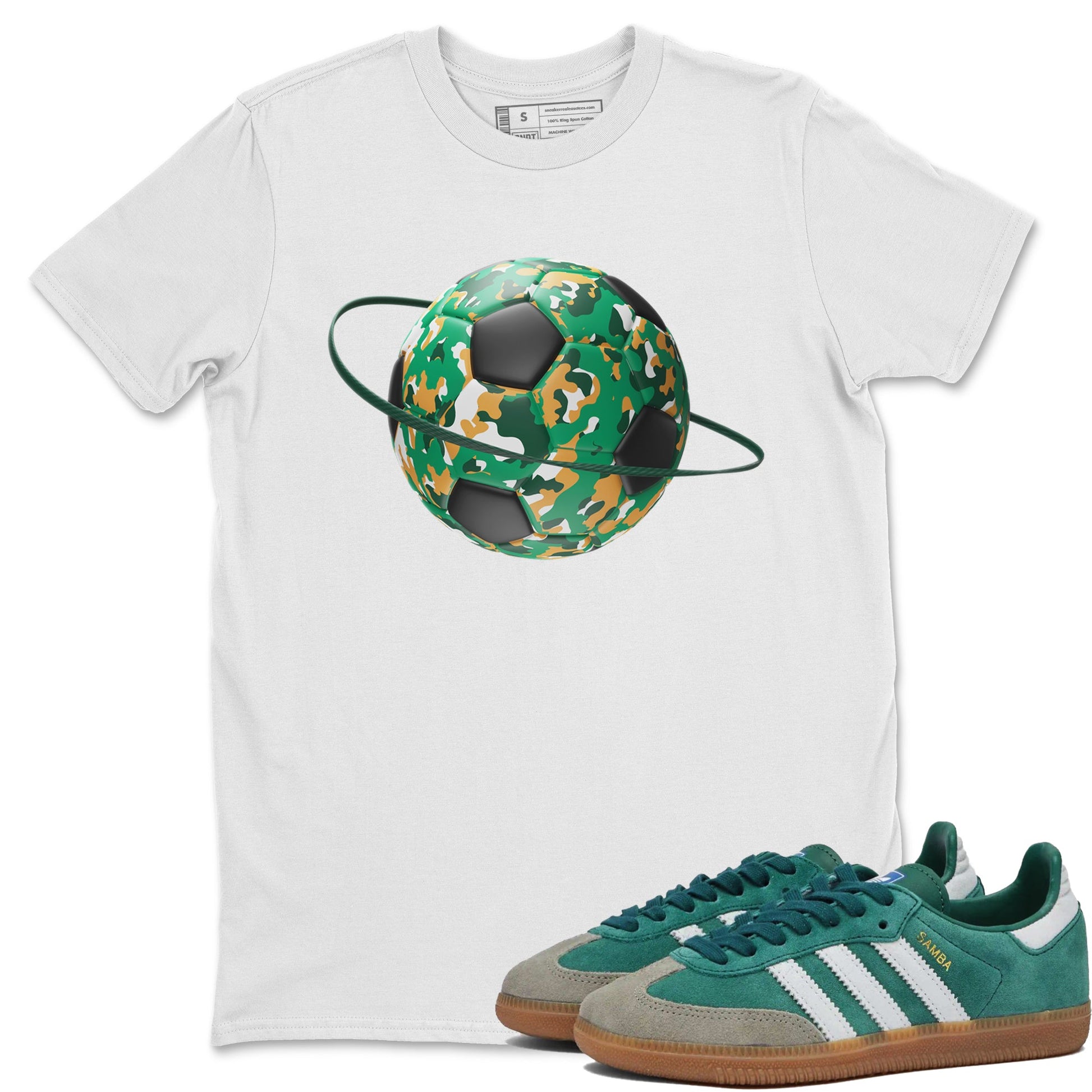 Samba Collegiate Green Gum shirt to match jordans Camo Soccerball Planet sneaker tees Adidas Green Gum SNRT Sneaker Release Tees Unisex White 1 T-Shirt