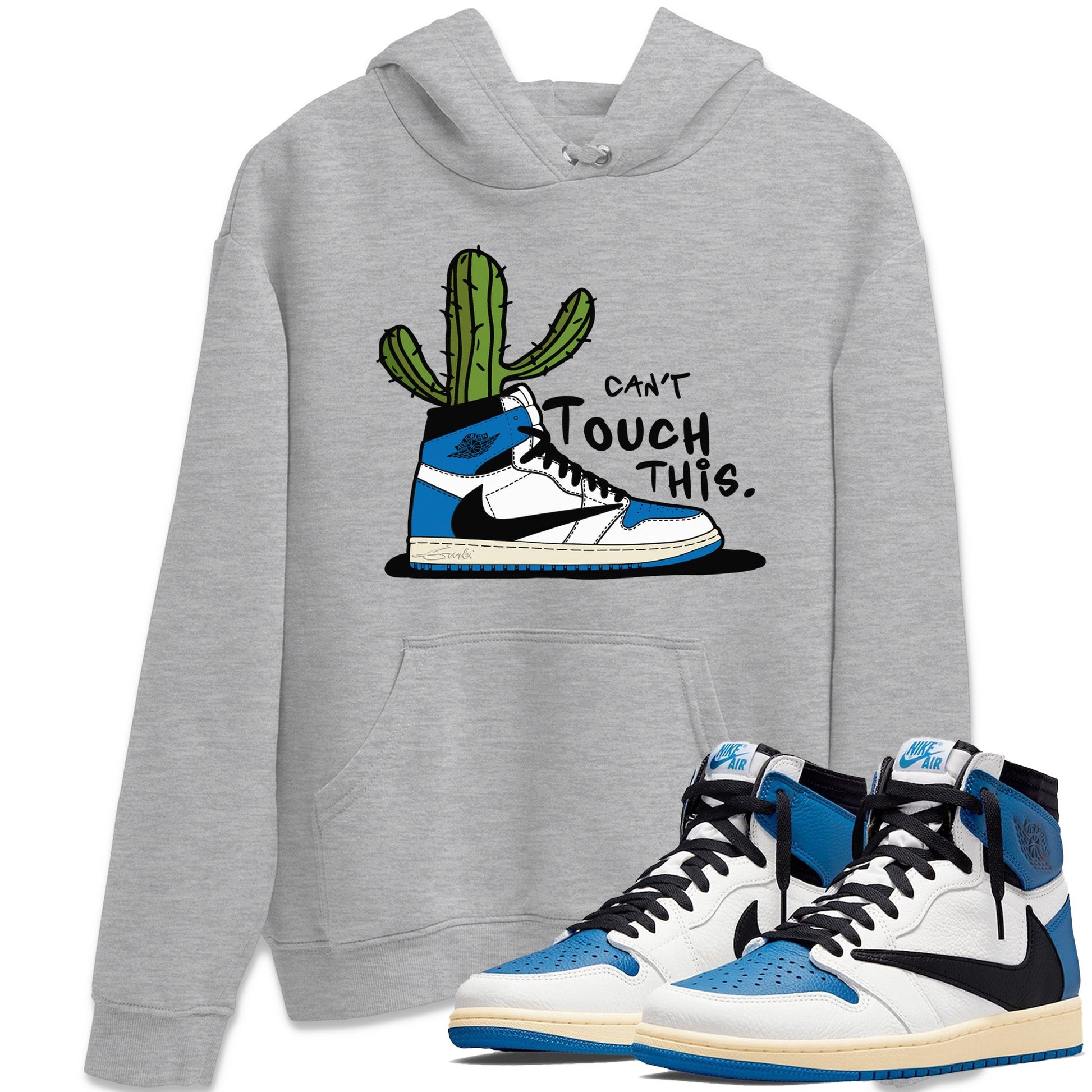 Air Jordan 1 Travis Scott Fragment Sneaker Match Tees Can't Touch This Sneaker Tees Air Jordan 1 High OG x Travis Scott x Fragment Sneaker Release Tees Unisex Shirts Heather Grey 1