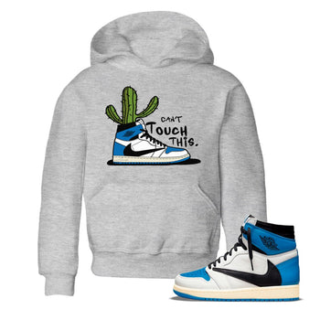 Air Jordan 1 Travis Scott Fragment Sneaker Match Tees Can't Touch This Sneaker Tees Air Jordan 1 High OG x Travis Scott x Fragment Sneaker Release Tees Kids Shirts Heather Grey 1
