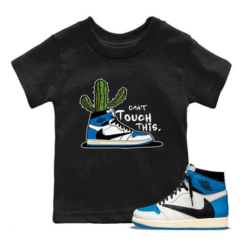 Air Jordan 1 Travis Scott Fragment Sneaker Match Tees Can't Touch This Sneaker Tees Air Jordan 1 High OG x Travis Scott x Fragment Sneaker Release Tees Kids Shirts Black 1