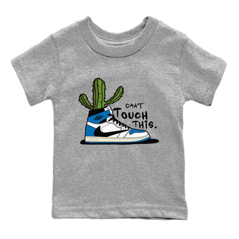 Air Jordan 1 Travis Scott Fragment Sneaker Match Tees Can't Touch This Sneaker Tees Air Jordan 1 High OG x Travis Scott x Fragment Sneaker Release Tees Kids Shirts Heather Grey 2