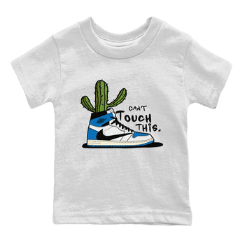 Air Jordan 1 Travis Scott Fragment Sneaker Match Tees Can't Touch This Sneaker Tees Air Jordan 1 High OG x Travis Scott x Fragment Sneaker Release Tees Kids Shirts White 2