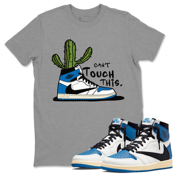 Air Jordan 1 Travis Scott Fragment Sneaker Match Tees Can't Touch This Sneaker Tees Air Jordan 1 High OG x Travis Scott x Fragment Sneaker Release Tees Unisex Shirts Heather Grey 1