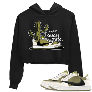 Air Jordan 1 X Travis Scott Golf Olive shirt to match jordans Can't Touch This sneaker tees Air Jordan 1 Travis Scott Golf SNRT Sneaker Release Tees Black 1 Crop T-Shirt