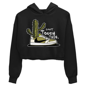 Air Jordan 1 X Travis Scott Golf Olive shirt to match jordans Can't Touch This sneaker tees Air Jordan 1 Travis Scott Golf SNRT Sneaker Release Tees Black 2 Crop T-Shirt