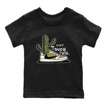 Air Jordan 1 X Travis Scott Golf Olive shirt to match jordans Can't Touch This sneaker tees Air Jordan 1 Travis Scott Golf SNRT Sneaker Release Tees Baby Toddler Black 2 T-Shirt