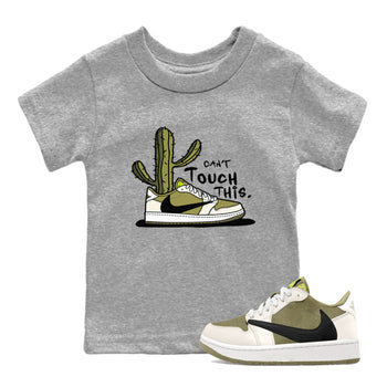 Air Jordan 1 X Travis Scott Golf Olive shirt to match jordans Can't Touch This sneaker tees Air Jordan 1 Travis Scott Golf SNRT Sneaker Release Tees Baby Toddler Heather Grey 1 T-Shirt