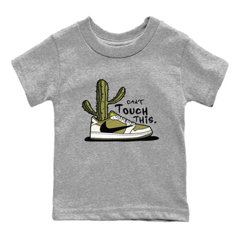 Air Jordan 1 X Travis Scott Golf Olive shirt to match jordans Can't Touch This sneaker tees Air Jordan 1 Travis Scott Golf SNRT Sneaker Release Tees Baby Toddler Heather Grey 2 T-Shirt