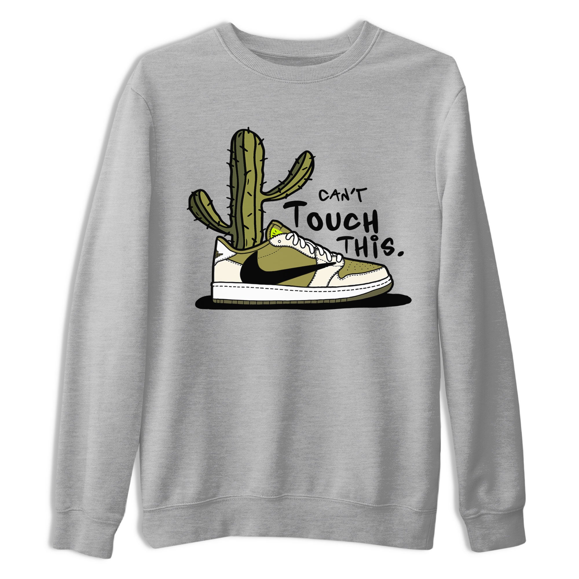 Air Jordan 1 X Travis Scott Golf Olive shirt to match jordans Can't Touch This sneaker tees Air Jordan 1 Travis Scott Golf SNRT Sneaker Release Tees Unisex Heather Grey 2 T-Shirt