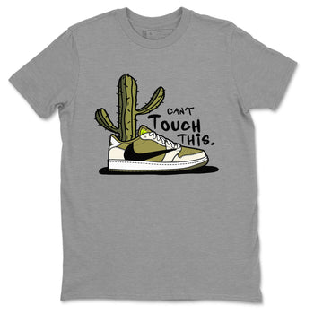 Air Jordan 1 X Travis Scott Golf Olive shirt to match jordans Can't Touch This sneaker tees Air Jordan 1 Travis Scott Golf SNRT Sneaker Release Tees Unisex Heather Grey 2 T-Shirt