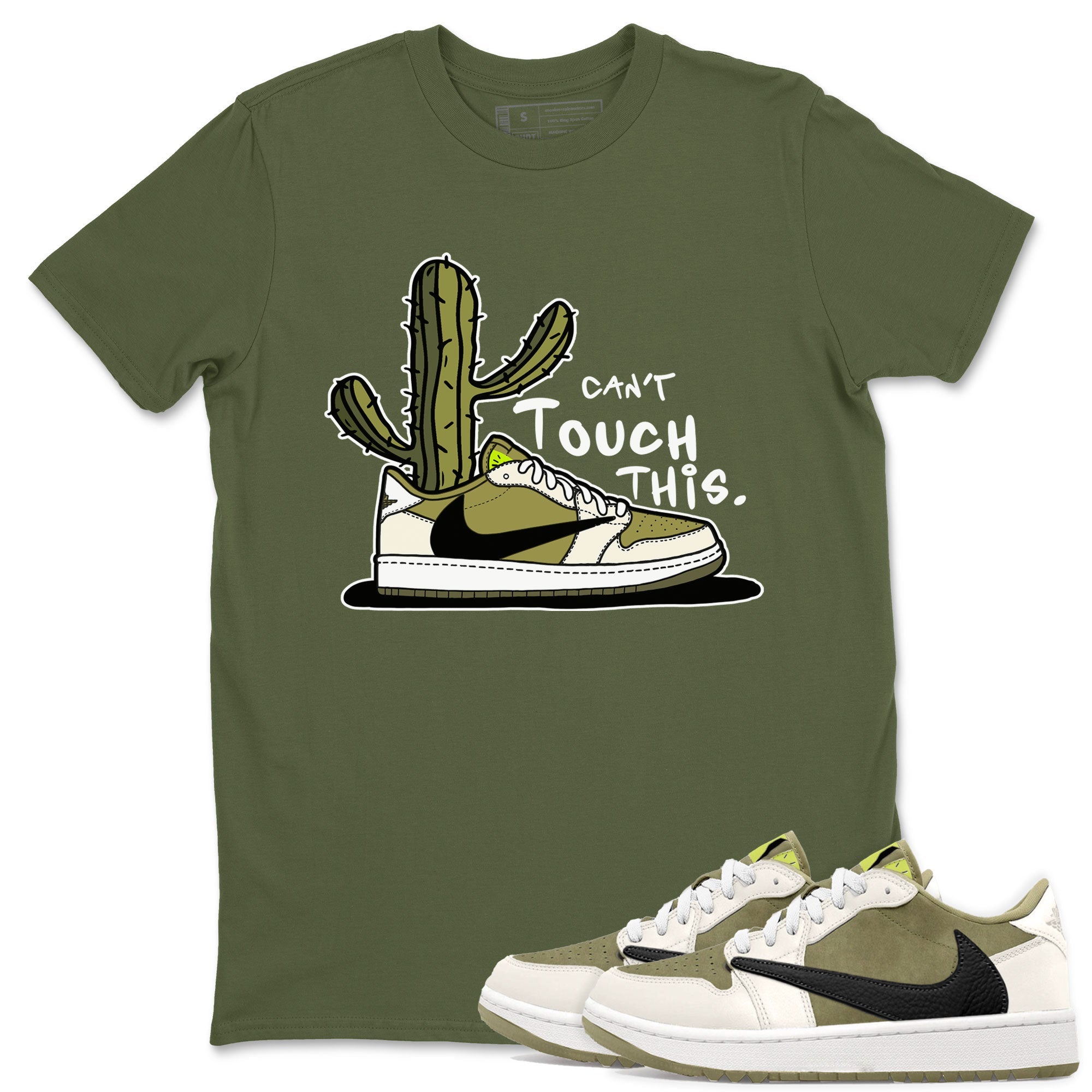 Air Jordan 1 X Travis Scott Golf Olive shirt to match jordans Can't Touch This sneaker tees Air Jordan 1 Travis Scott Golf SNRT Sneaker Release Tees Unisex Military Green 1 T-Shirt