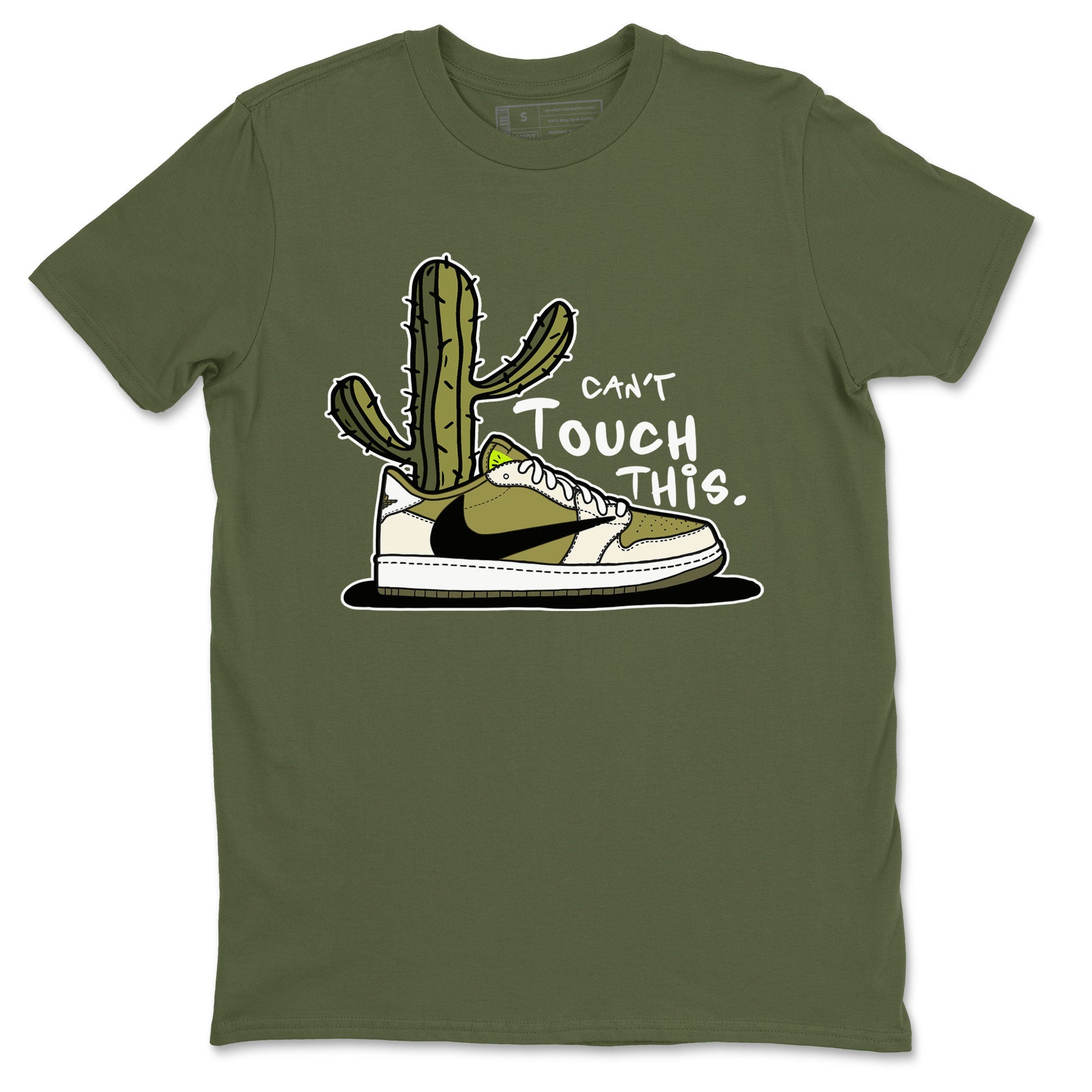 Air Jordan 1 X Travis Scott Golf Olive shirt to match jordans Can't Touch This sneaker tees Air Jordan 1 Travis Scott Golf SNRT Sneaker Release Tees Unisex Military Green 2 T-Shirt