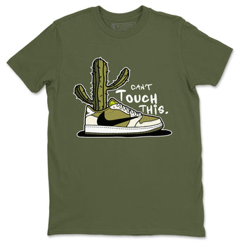 Air Jordan 1 X Travis Scott Golf Olive shirt to match jordans Can't Touch This sneaker tees Air Jordan 1 Travis Scott Golf SNRT Sneaker Release Tees Unisex Military Green 2 T-Shirt