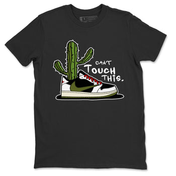Air Jordan 1 Travis Scott Olive Sneaker Match Tees Can't Touch This Sneaker Tees Air Jordan 1 Low x Travis Scott x Olive Sneaker Release Tees Unisex Shirts Black 2