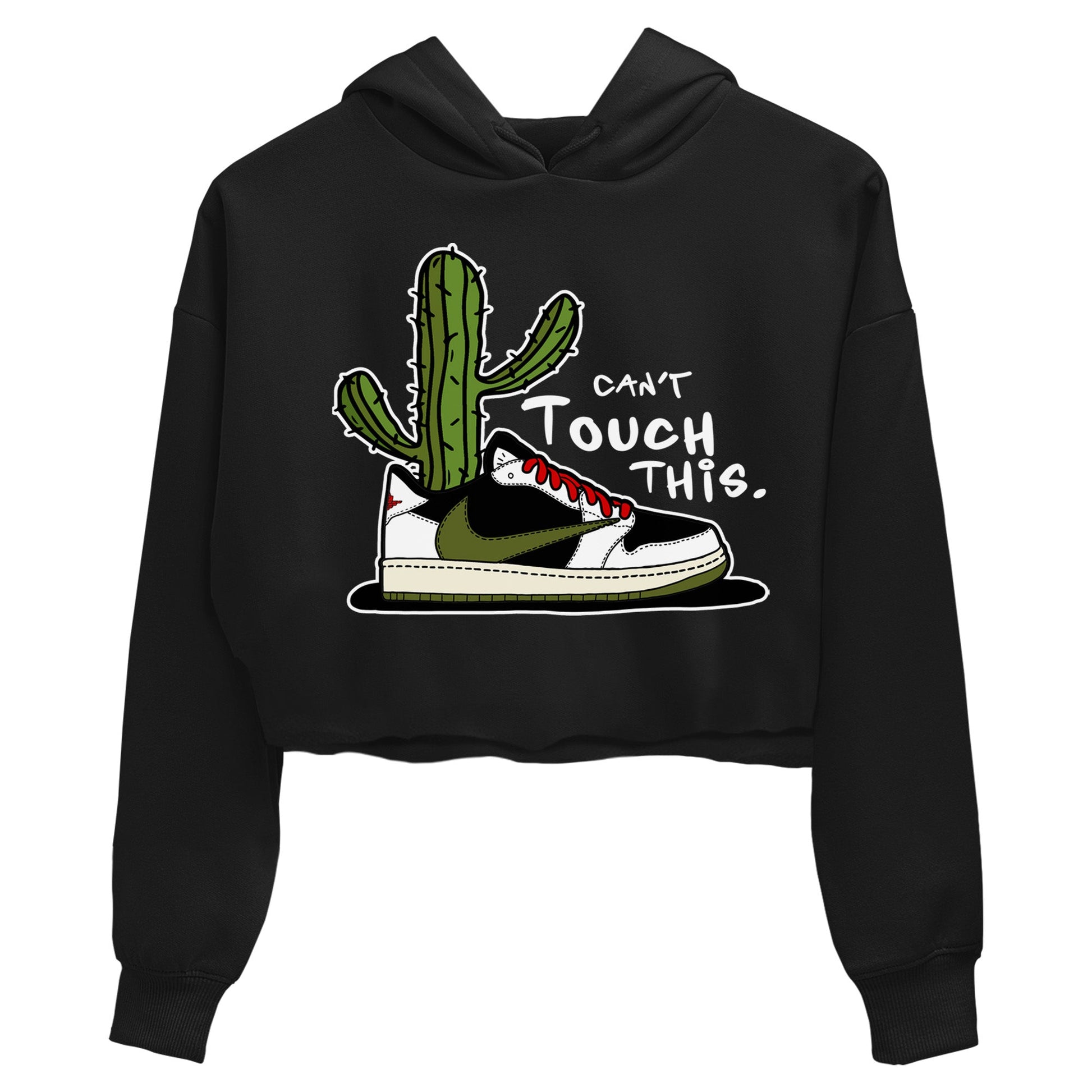 Air Jordan 1 Travis Scott Olive Sneaker Match Tees Can't Touch This Sneaker Tees Air Jordan 1 Low x Travis Scott x Olive Sneaker Release Tees Women's Shirts Black 2
