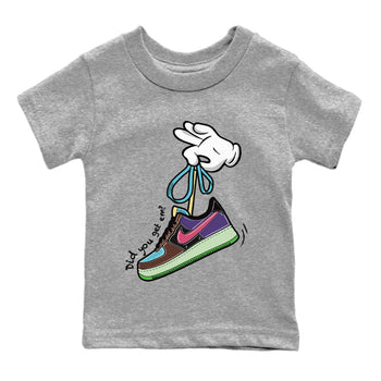 Air Force 1 Undefeated Fauna Brown Sneaker Match Tees Cartoon Hands Sneaker Tees Air Force 1 Undefeated Fauna Brown Sneaker Release Tees Kids Shirts