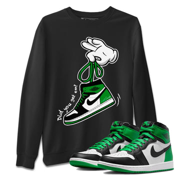 Air Jordan 1 Celtics Sneaker Match Tees Cartoon Hands Sneaker Tees Air Jordan 1 High OG Celtics Sneaker Release Tees Unisex Shirts Black 1