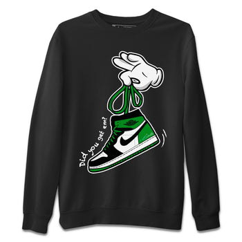 Air Jordan 1 Celtics Sneaker Match Tees Cartoon Hands Sneaker Tees Air Jordan 1 High OG Celtics Sneaker Release Tees Unisex Shirts Black 2