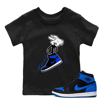 Air Jordan 1 Royal Reimagined shirt to match jordans Cartoon Hands sneaker tees Air Jordan 1 High OG Royal Reimagined SNRT Sneaker Release Tees Baby Toddler Black 1 T-Shirt