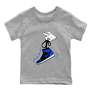 Air Jordan 1 Royal Reimagined shirt to match jordans Cartoon Hands sneaker tees Air Jordan 1 High OG Royal Reimagined SNRT Sneaker Release Tees Baby Toddler Heather Grey 2 T-Shirt