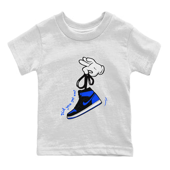 Air Jordan 1 Royal Reimagined shirt to match jordans Cartoon Hands sneaker tees Air Jordan 1 High OG Royal Reimagined SNRT Sneaker Release Tees Baby Toddler White 2 T-Shirt