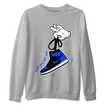 Air Jordan 1 Royal Reimagined shirt to match jordans Cartoon Hands sneaker tees Air Jordan 1 High OG Royal Reimagined SNRT Sneaker Release Tees Unisex Heather Grey 2 T-Shirt