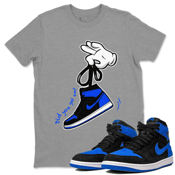 Air Jordan 1 Royal Reimagined shirt to match jordans Cartoon Hands sneaker tees Air Jordan 1 High OG Royal Reimagined SNRT Sneaker Release Tees Unisex Heather Grey 1 T-Shirt