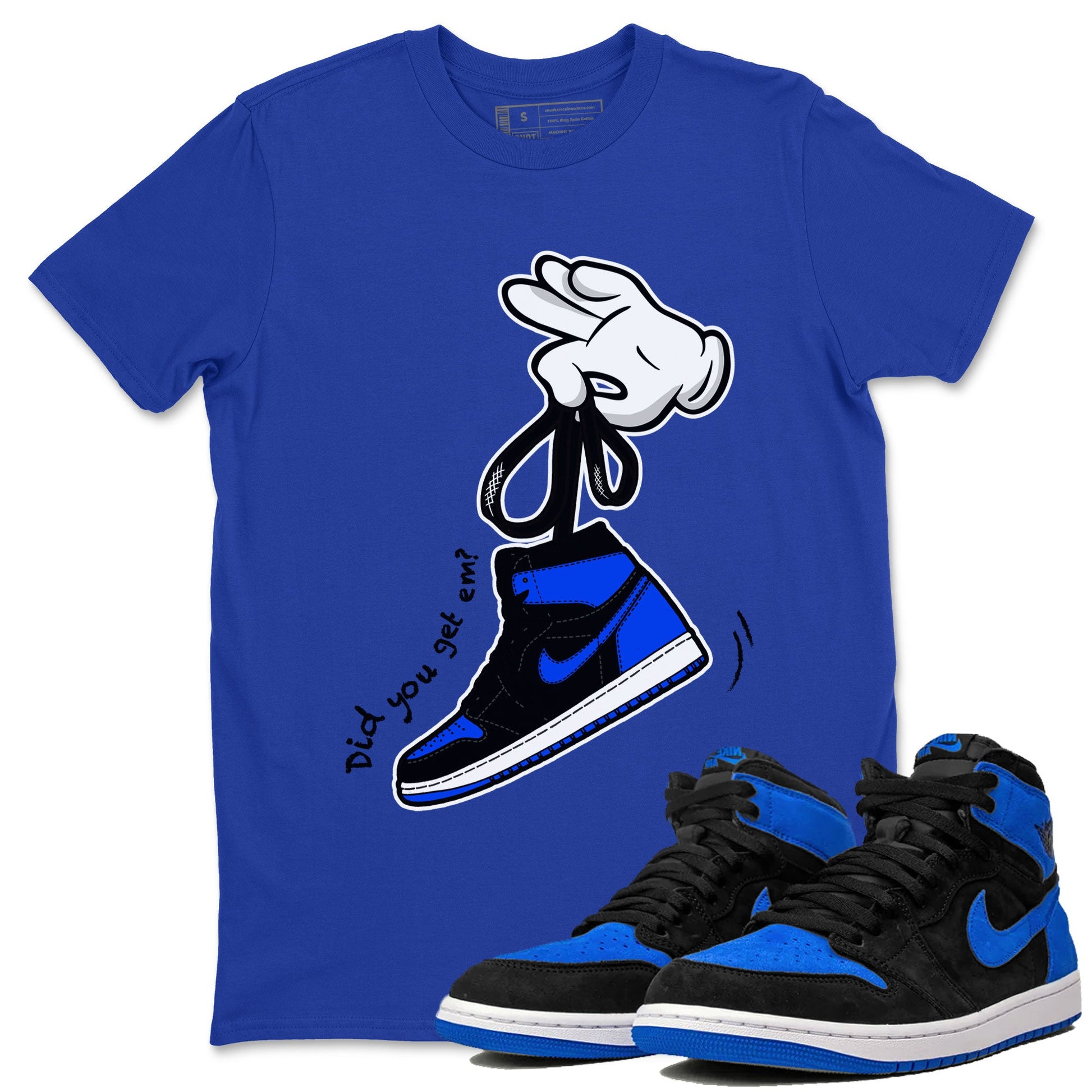 Air Jordan 1 Royal Reimagined shirt to match jordans Cartoon Hands sneaker tees Air Jordan 1 High OG Royal Reimagined SNRT Sneaker Release Tees Unisex Royal Blue 1 T-Shirt