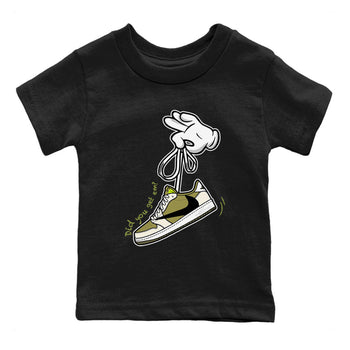 Air Jordan 1 X Travis Scott Golf Olive shirt to match jordans Cartoon Hands sneaker tees Air Jordan 1 Travis Scott Golf SNRT Sneaker Release Tees Baby Toddler Black 2 T-Shirt
