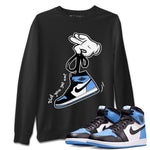 Air Jordan 1 Retro High OG UNC Toe shirt to match jordans Cartoon Hands sneaker tees UNC Toe 1s SNRT Sneaker Release Tees Unisex Black 1 T-Shirt