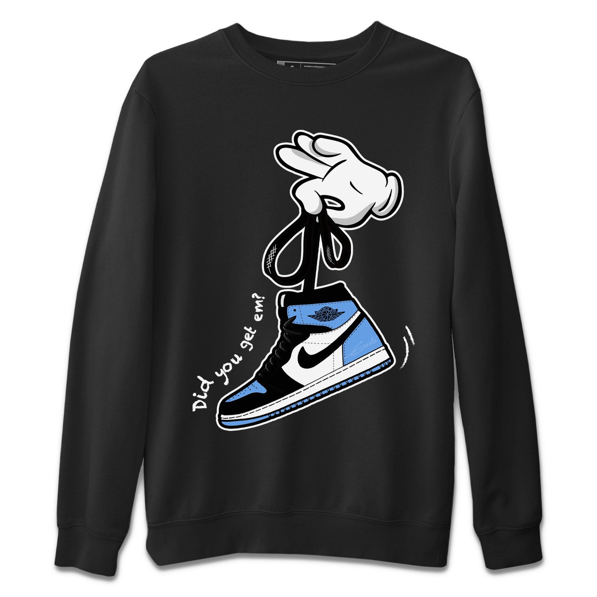 Air Jordan 1 Retro High OG UNC Toe shirt to match jordans Cartoon Hands sneaker tees UNC Toe 1s SNRT Sneaker Release Tees Unisex Black 2 T-Shirt