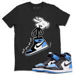 Air Jordan 1 Retro High OG UNC Toe shirt to match jordans Cartoon Hands sneaker tees UNC Toe 1s SNRT Sneaker Release Tees Unisex Black 1 T-Shirt