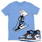 Air Jordan 1 Retro High OG UNC Toe shirt to match jordans Cartoon Hands sneaker tees UNC Toe 1s SNRT Sneaker Release Tees Unisex Carolina Blue 1 T-Shirt