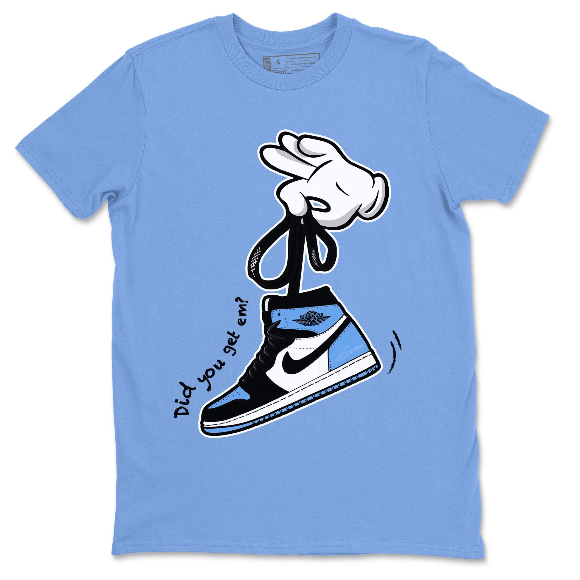 Air Jordan 1 Retro High OG UNC Toe shirt to match jordans Cartoon Hands sneaker tees UNC Toe 1s SNRT Sneaker Release Tees Unisex Carolina Blue 2 T-Shirt