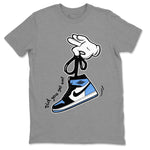 Air Jordan 1 Retro High OG UNC Toe shirt to match jordans Cartoon Hands sneaker tees UNC Toe 1s SNRT Sneaker Release Tees Unisex Heather Grey 2 T-Shirt