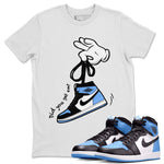 Air Jordan 1 Retro High OG UNC Toe shirt to match jordans Cartoon Hands sneaker tees UNC Toe 1s SNRT Sneaker Release Tees Unisex White 1 T-Shirt