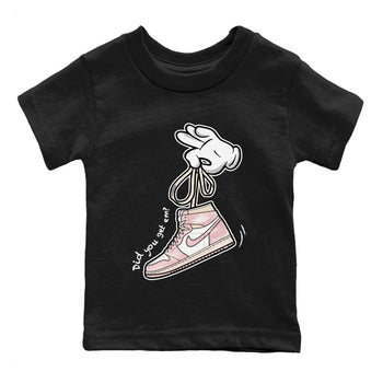 Air Jordan 1 Washed Pink Sneaker Match Tees Cartoon Hands Sneaker Tees Air Jordan 1 High OG WMNS Washed Pink Sneaker Release Tees Kids Shirts Black 2