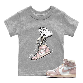 Air Jordan 1 Washed Pink Sneaker Match Tees Cartoon Hands Sneaker Tees Air Jordan 1 High OG WMNS Washed Pink Sneaker Release Tees Kids Shirts Heather Grey 1