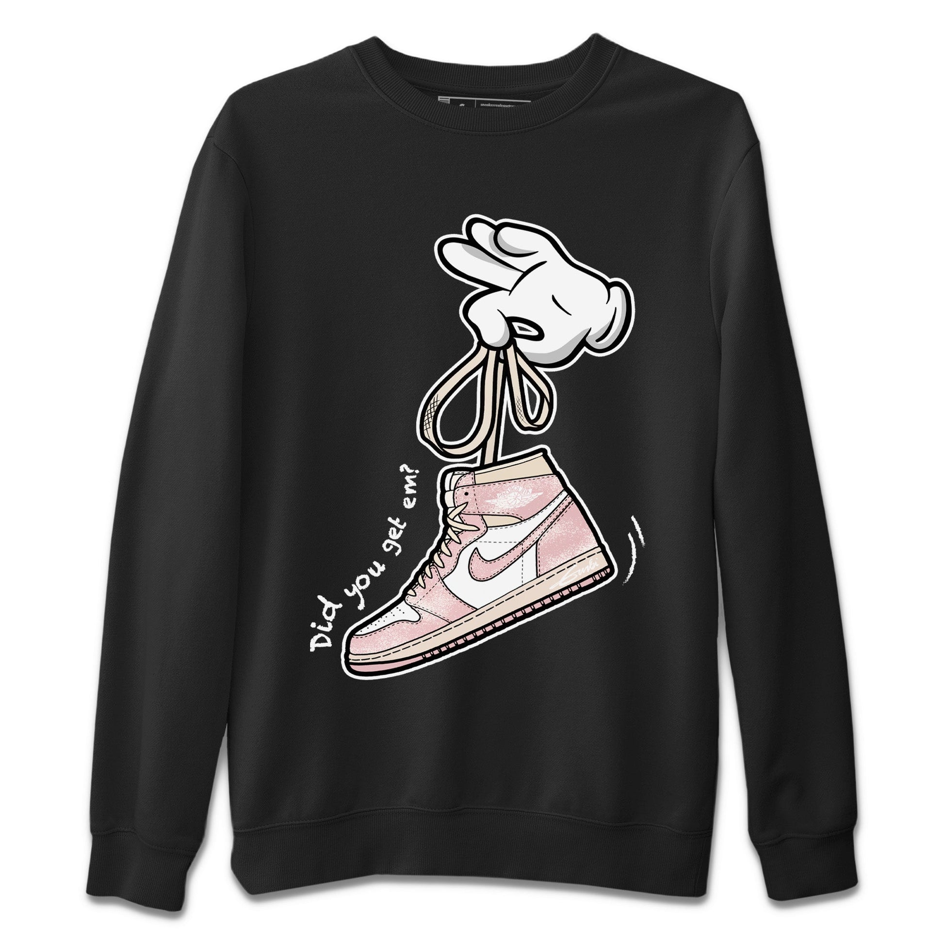 Air Jordan 1 Washed Pink Sneaker Match Tees Cartoon Hands Sneaker Tees Air Jordan 1 High OG WMNS Washed Pink Sneaker Release Tees Unisex Shirts Black 2