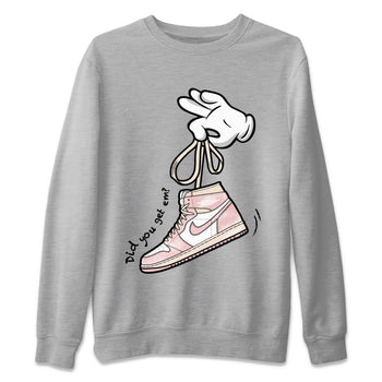 Air Jordan 1 Washed Pink Sneaker Match Tees Cartoon Hands Sneaker Tees Air Jordan 1 High OG WMNS Washed Pink Sneaker Release Tees Unisex Shirts Heather Grey 2