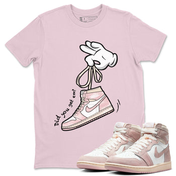 Air Jordan 1 Washed Pink Sneaker Match Tees Cartoon Hands Sneaker Tees Air Jordan 1 High OG WMNS Washed Pink Sneaker Release Tees Unisex Shirts Pink 1