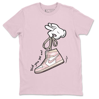 Air Jordan 1 Washed Pink Sneaker Match Tees Cartoon Hands Sneaker Tees Air Jordan 1 High OG WMNS Washed Pink Sneaker Release Tees Unisex Shirts Pink 2